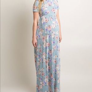 Pinkblush Dresses - PinkBlush blue Short Sleeve Maxi Pinkblush Dresses - PinkBlush blue Short Sleeve Maxi